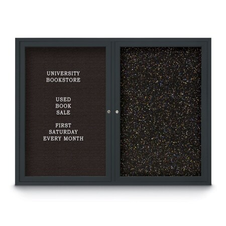 United Visual Products Corkboard, Amethyst/Black, 42" x 32" UV4035-BLACK-AMETHY